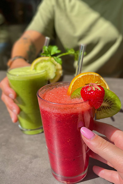 Gründer und roter Saft